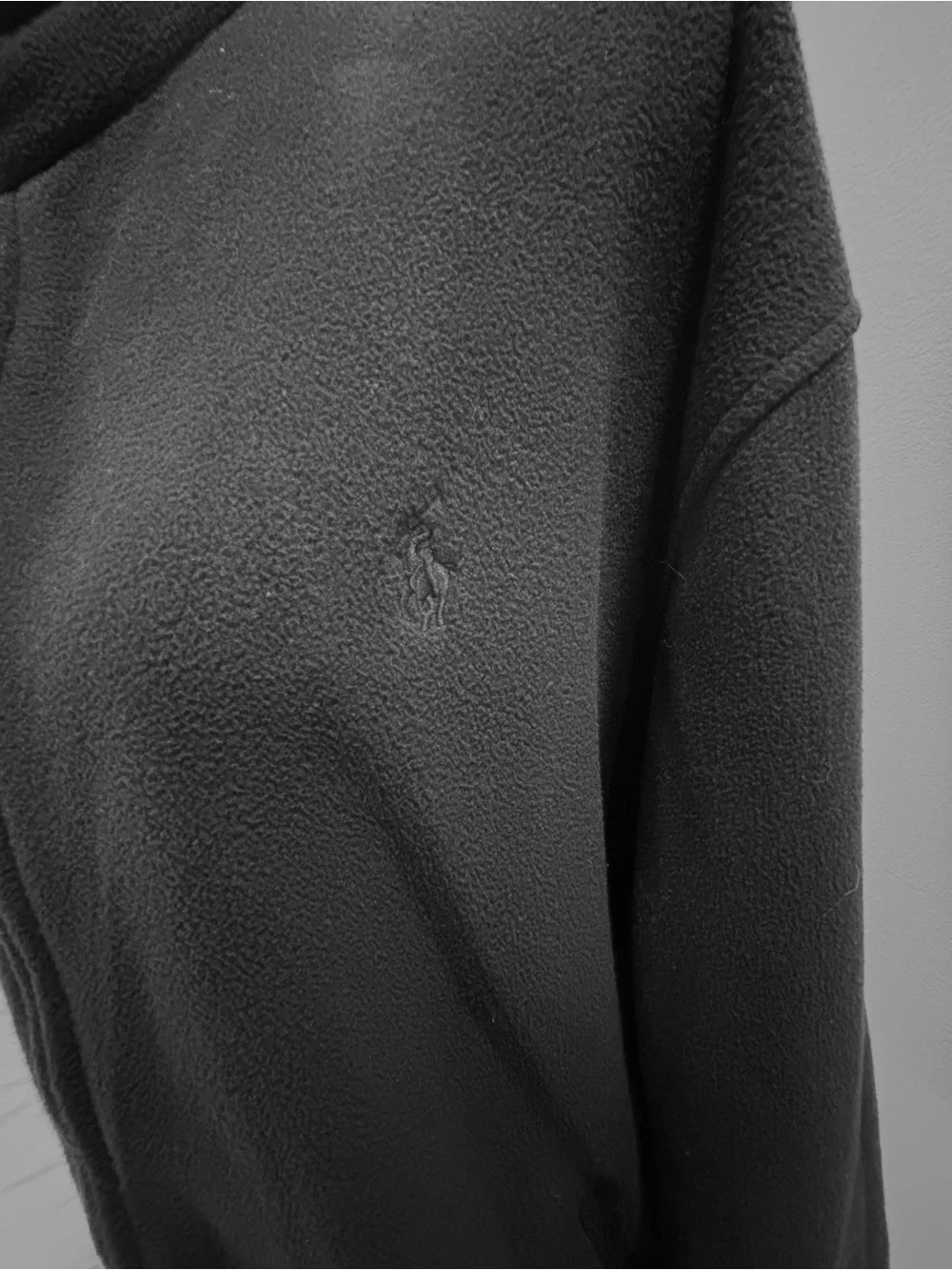 Polo Ralph Lauren Men’s Fleece Jacket Full Zip Black Large L Excellent Condition